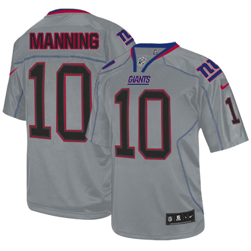 Men's Limited Eli Manning Nike Jersey Lights Out Grey - #10 NFL New York Giants